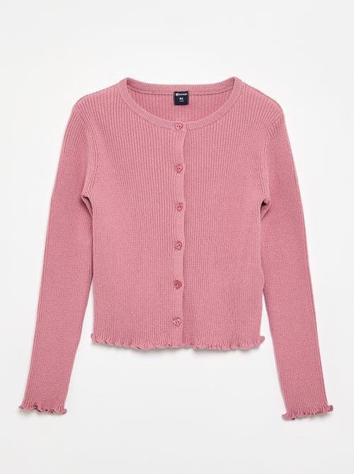 Gilet en maille côtelée à manches longues - Kiabi