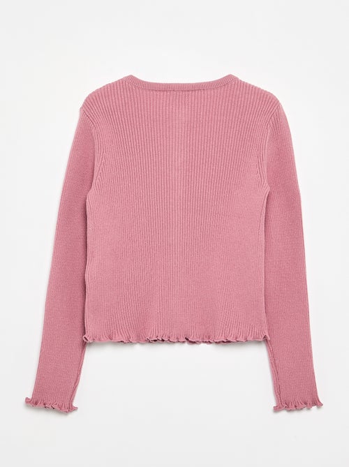 Gilet en maille côtelée à manches longues - Kiabi