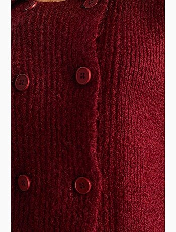 Gilet en maille côtelée avec col chemise et fermeture boutonnée lucci