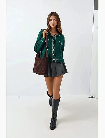 Gilet en maille côtelée avec fermeture à boutons my fashion
