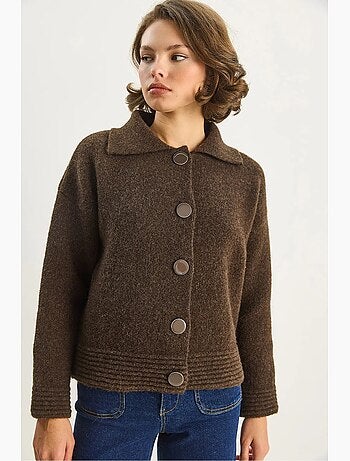 Gilet en maille côtelée avec fermeture boutonnée lucci