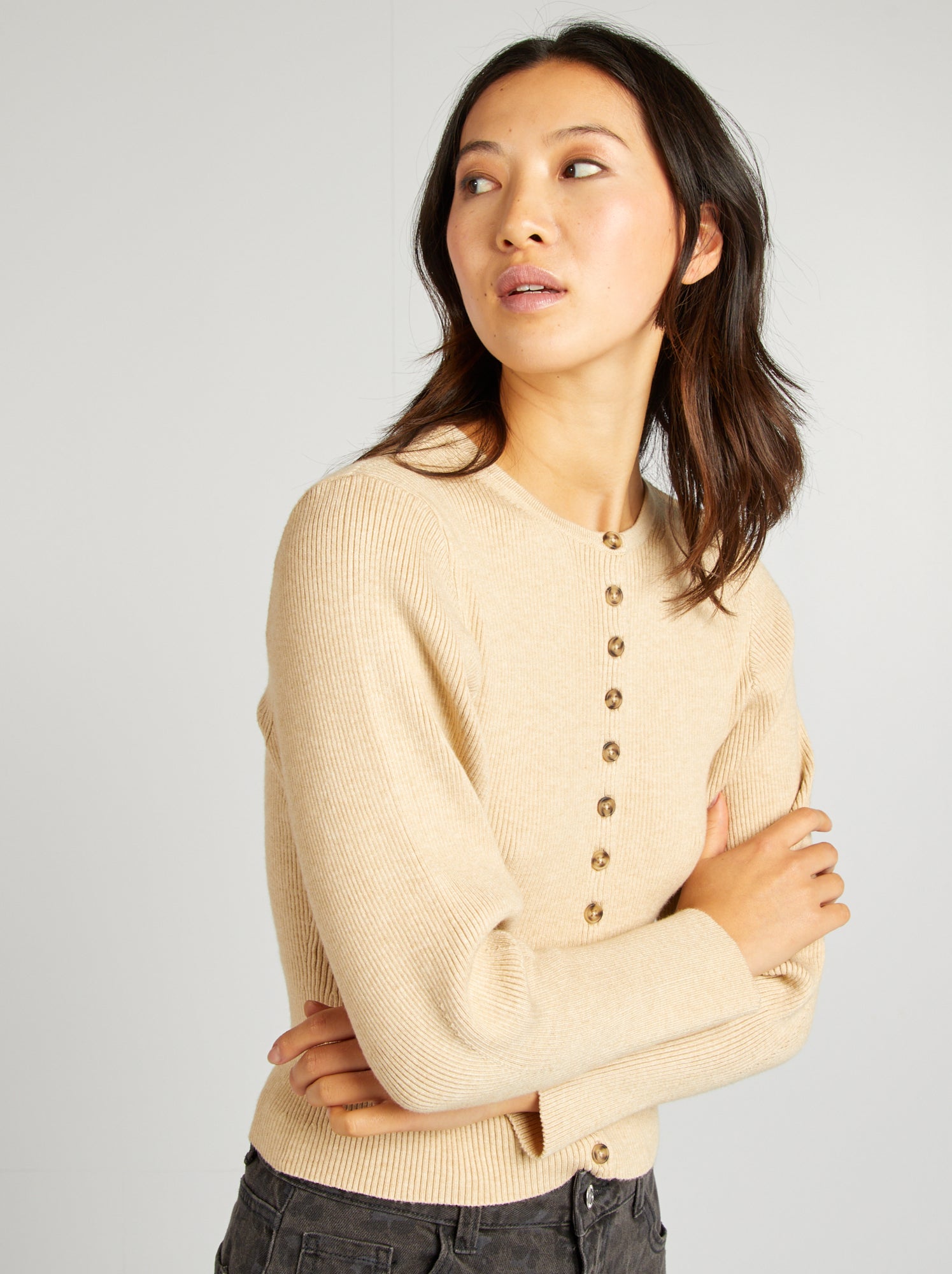 Gilet Jacadi Fille 8 Ans (128 Cm) - Maille Coton, Manches Longues, Marron Cacao, Neuf Avec étiquettes