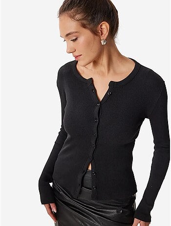 Gilet en maille côtelée coupe ajustée avec fermeture boutonnée istanbul