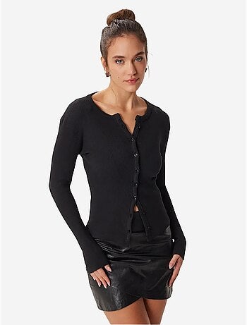 Gilet en maille côtelée coupe ajustée avec fermeture boutonnée istanbul