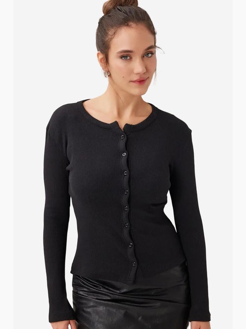 Gilet en maille côtelée coupe ajustée avec fermeture boutonnée istanbul - Kiabi Gilet en maille côtelée coupe ajustée avec fermeture boutonnée istanbul - Kiabi