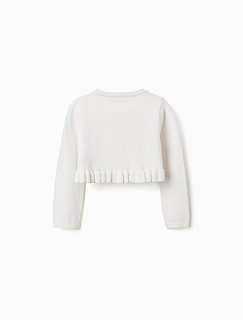Gilet en maille court avec ourlet à volants