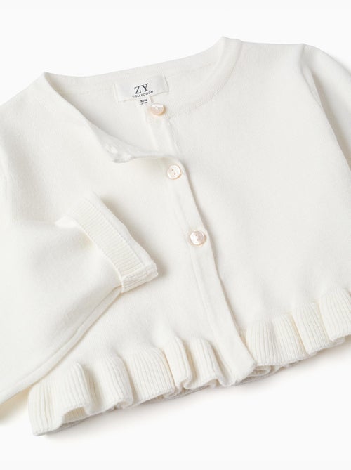 Gilet en maille court avec ourlet à volants - Kiabi
