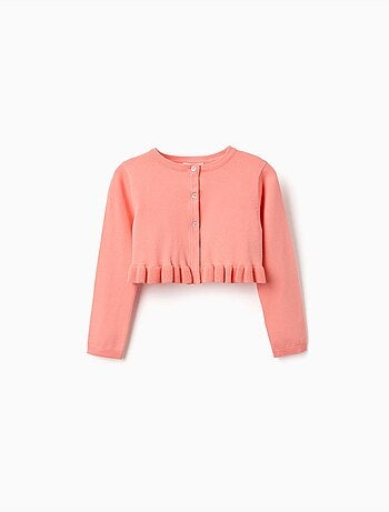 Gilet en maille court avec ourlet à volants