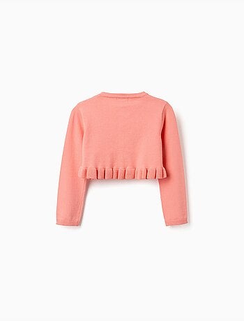 Gilet en maille court avec ourlet à volants