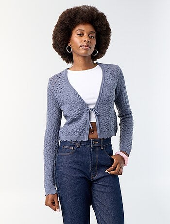 Gilet en maille crochet ajourée