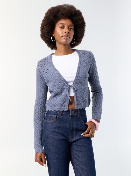 Gilet en maille crochet ajourée - Kiabi Gilet en maille crochet ajourée - Kiabi