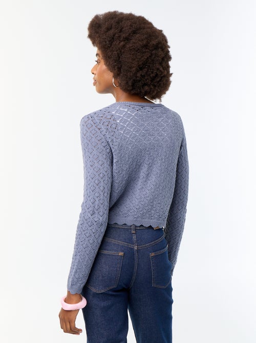 Gilet en maille crochet ajourée - Kiabi Gilet en maille crochet ajourée - Kiabi