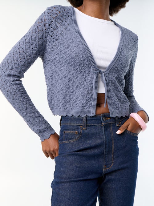 Gilet en maille crochet ajourée - Kiabi Gilet en maille crochet ajourée - Kiabi