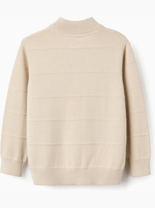 Gilet en maille de coton à lignes en relief - Kiabi