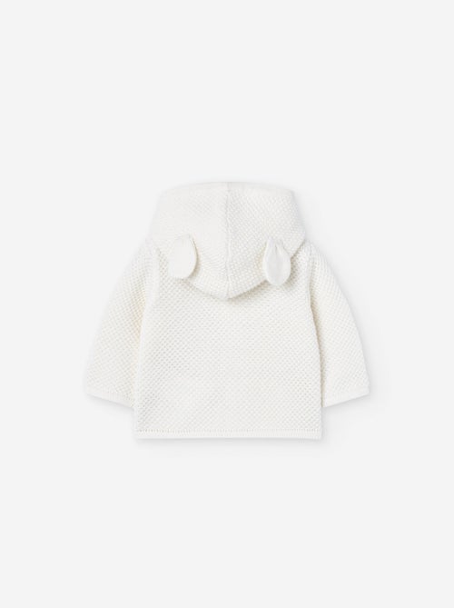 Gilet en maille de coton avec capuche - Kiabi