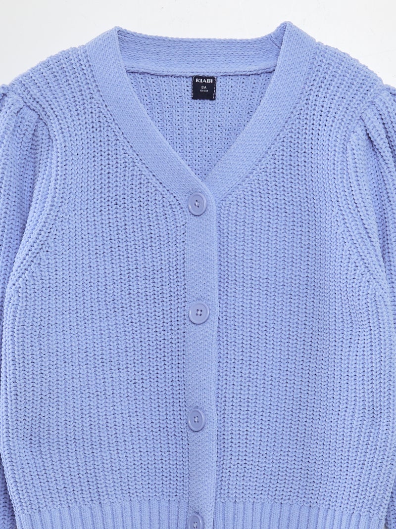 Gilet en maille doudou Bleu - Kiabi