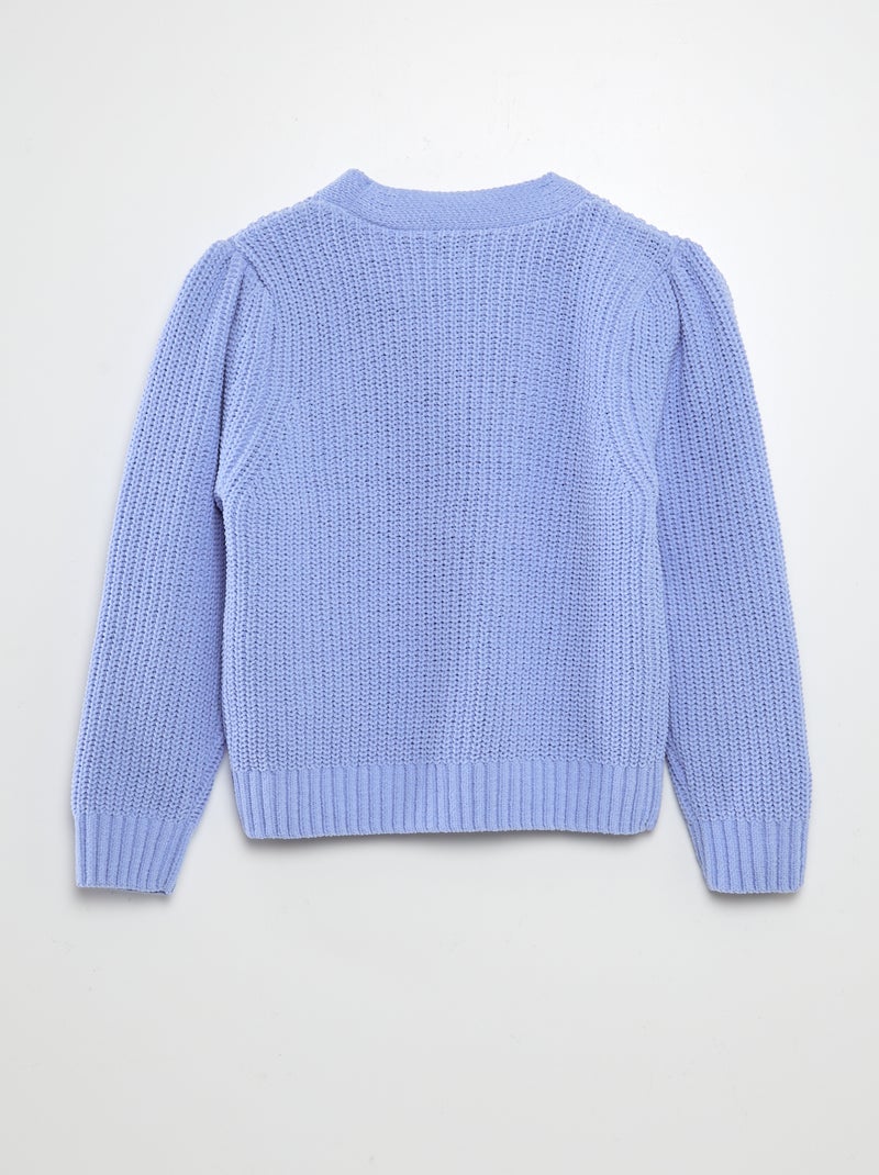 Gilet en maille doudou Bleu - Kiabi