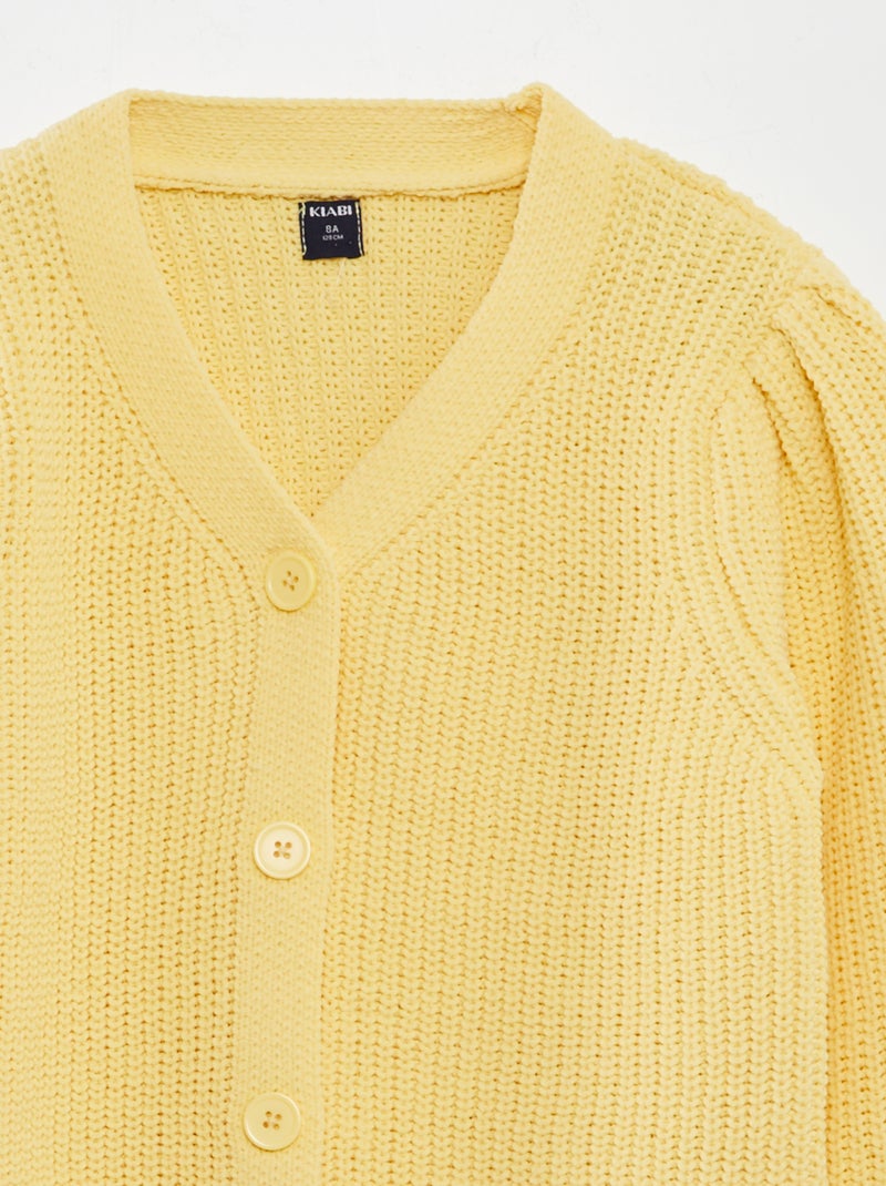 Gilet en maille doudou Jaune - Kiabi