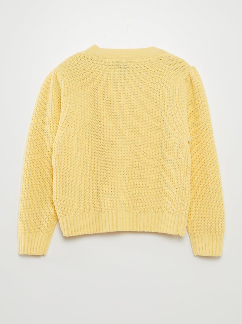 Gilet en maille doudou Jaune - Kiabi