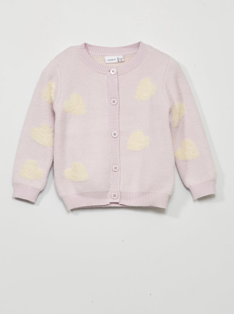 Gilet en maille doudou 'Name It' Violet - Kiabi