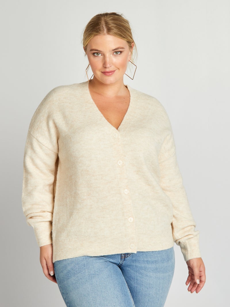 Gilet en maille Ecru - Kiabi