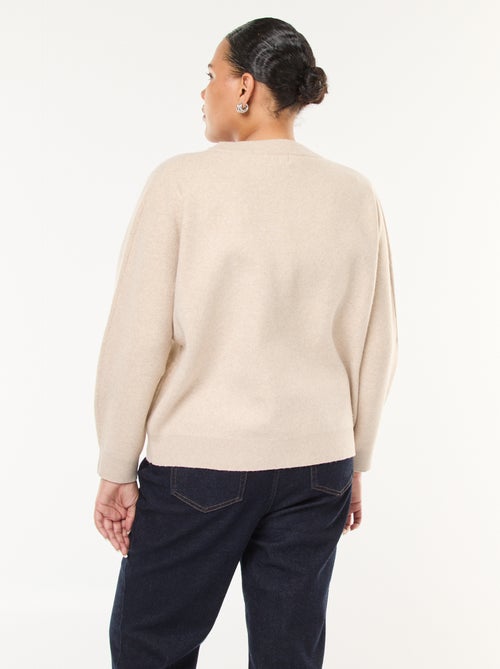 Gilet en maille épaisse avec boutons fantaisies - Kiabi