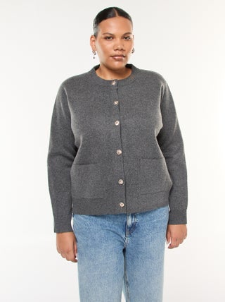 Gilet en maille épaisse avec boutons fantaisies
