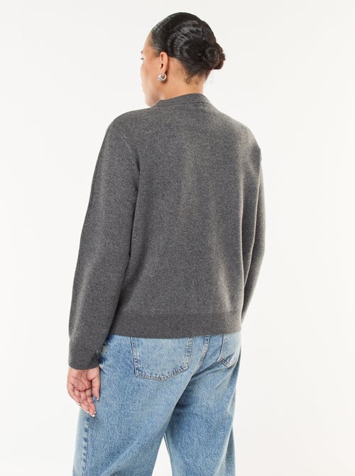 Gilet en maille épaisse avec boutons fantaisies - Kiabi