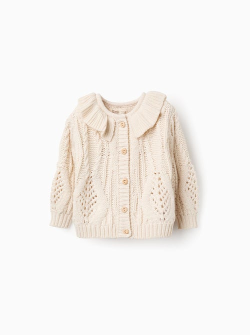 Gilet en Maille Épaisse Avec Col à Volants - Kiabi