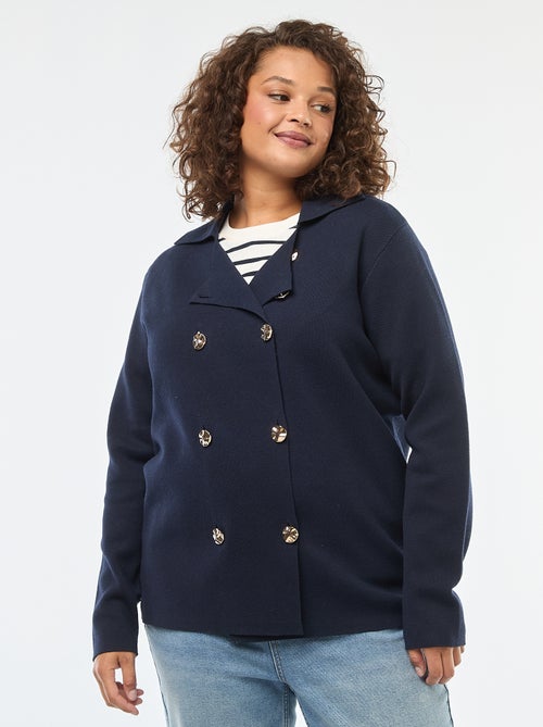 Gilet en maille épaisse avec double boutonnage - Kiabi