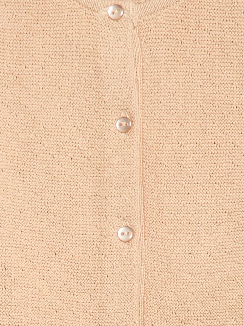 Gilet en maille fantaisie ajourée Beige - Kiabi