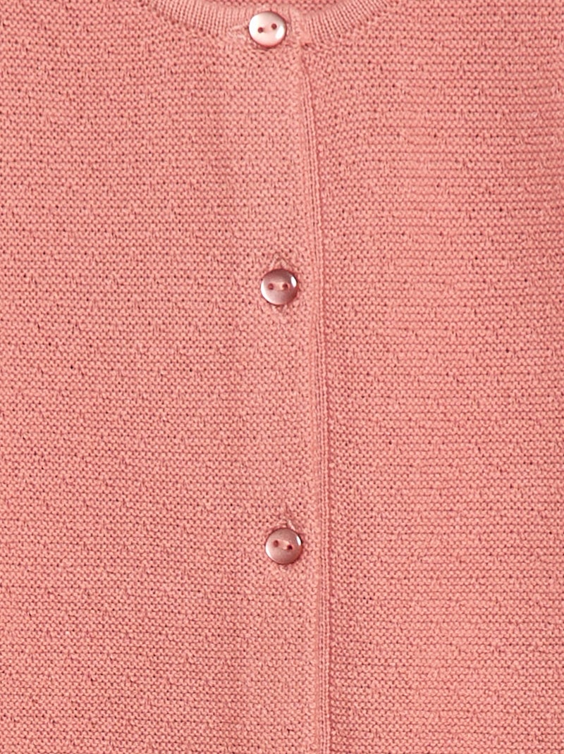 Gilet en maille fantaisie ajourée Rose - Kiabi