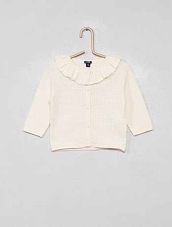 Gilet en maille fantaisie avec collerette