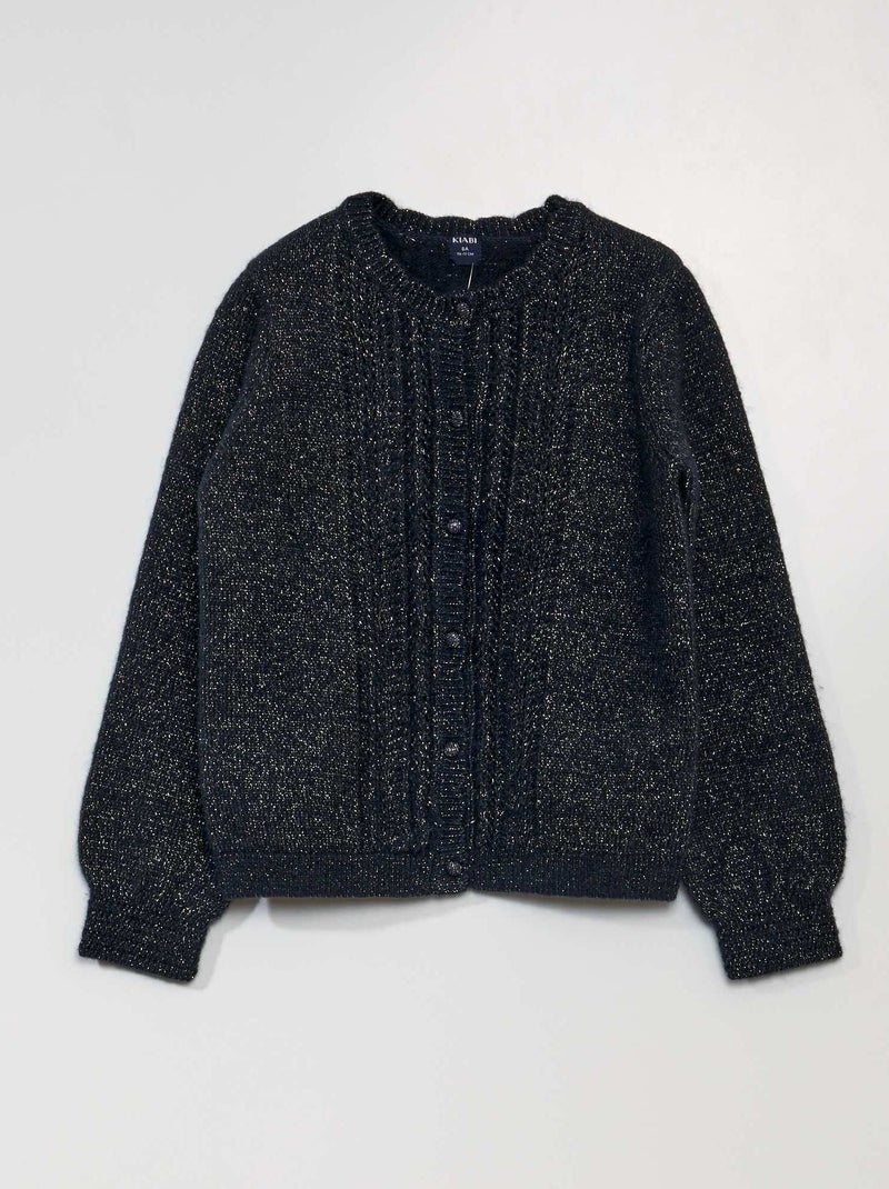 Gilet en maille fantaisie avec fils brillants Bleu - Kiabi