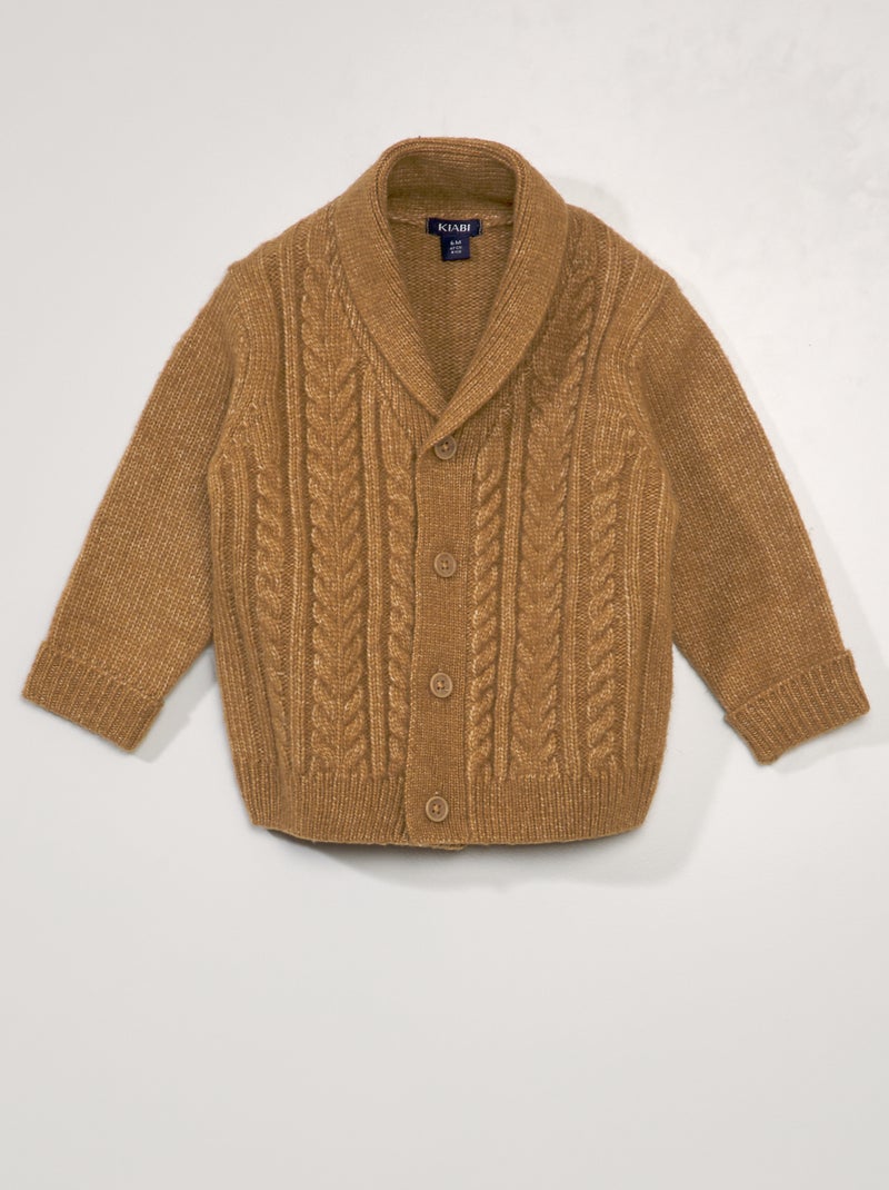Gilet en maille fantaisie BEIGE - Kiabi