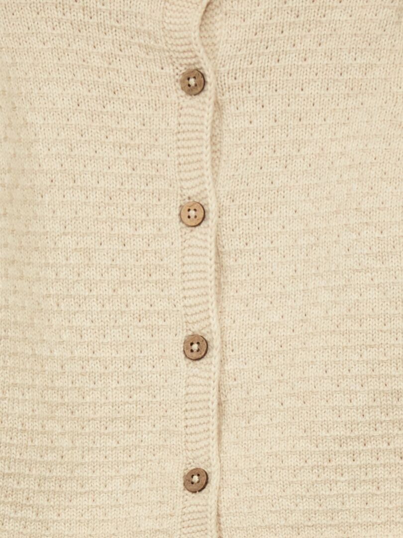 Gilet en maille fantaisie blanc - Kiabi