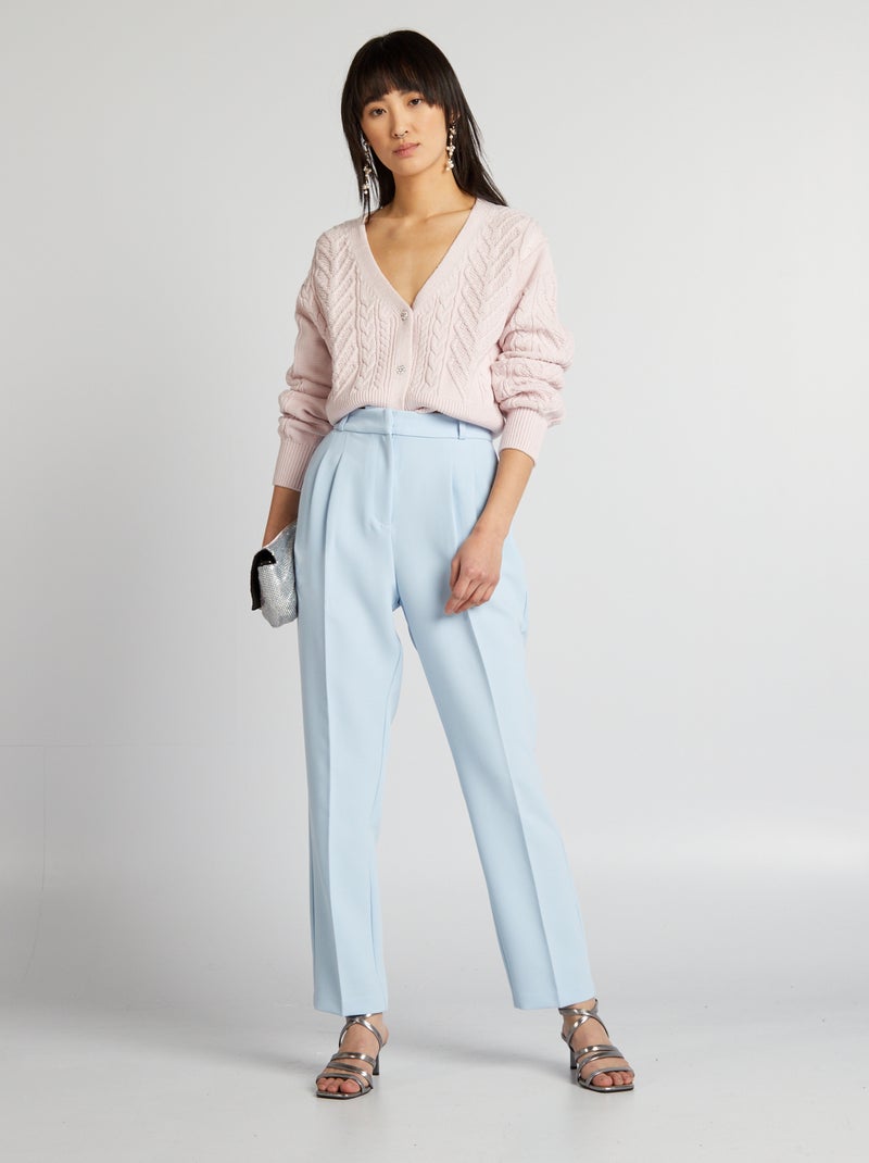 Gilet en maille fantaisie Rose - Kiabi