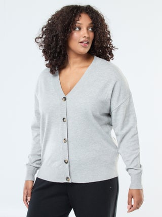 Gilet en maille fine avec ouverture boutonnée