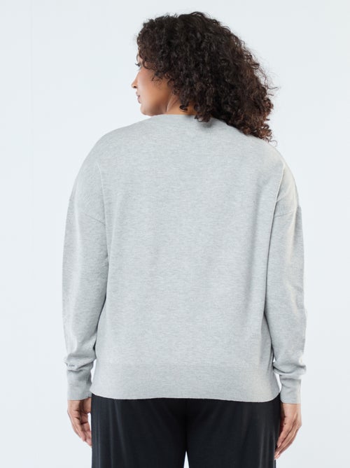 Gilet en maille fine avec ouverture boutonnée - Kiabi