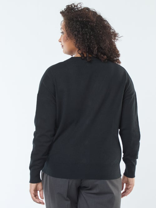 Gilet en maille fine avec ouverture boutonnée - Kiabi