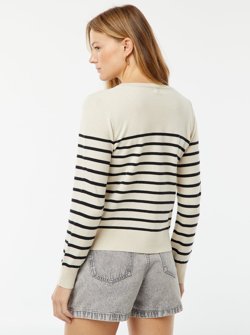 Gilet en maille fine Beige - Kiabi