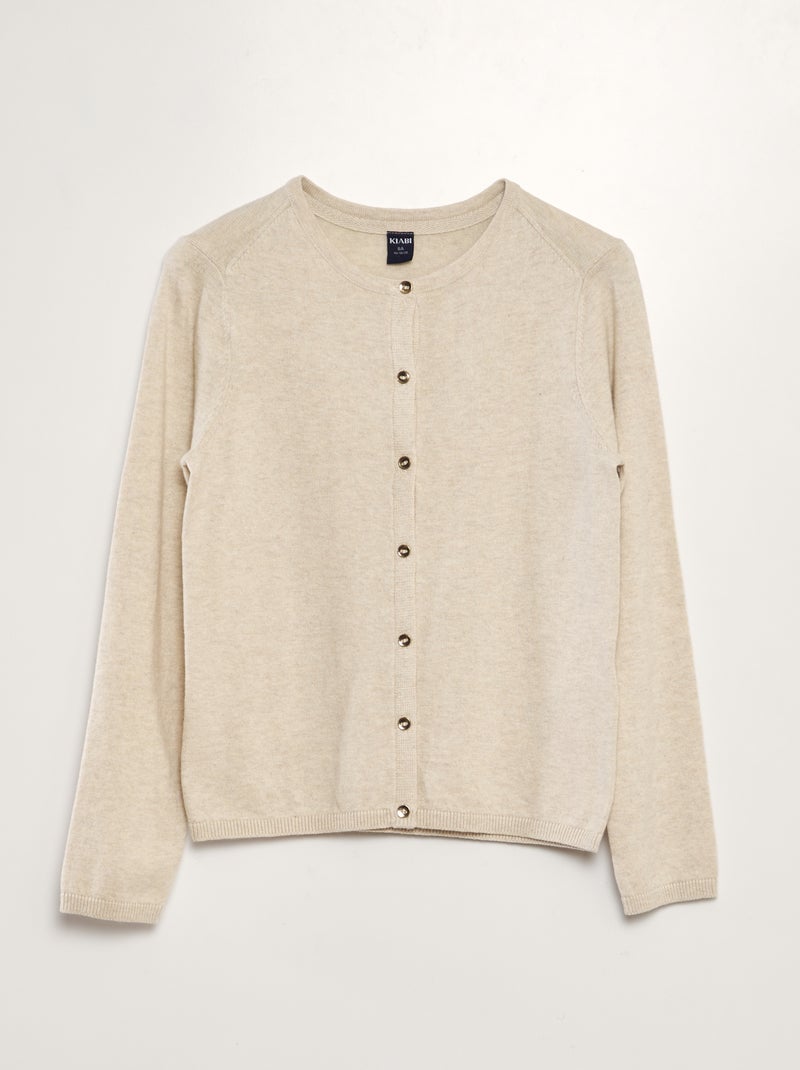 Gilet en maille fine Beige - Kiabi