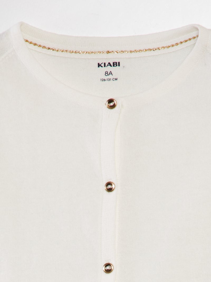 Gilet en maille fine blanc - Kiabi