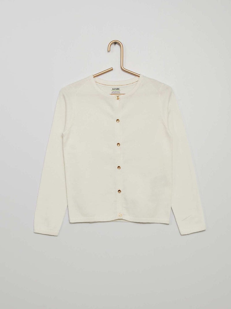 Gilet en maille fine blanc - Kiabi
