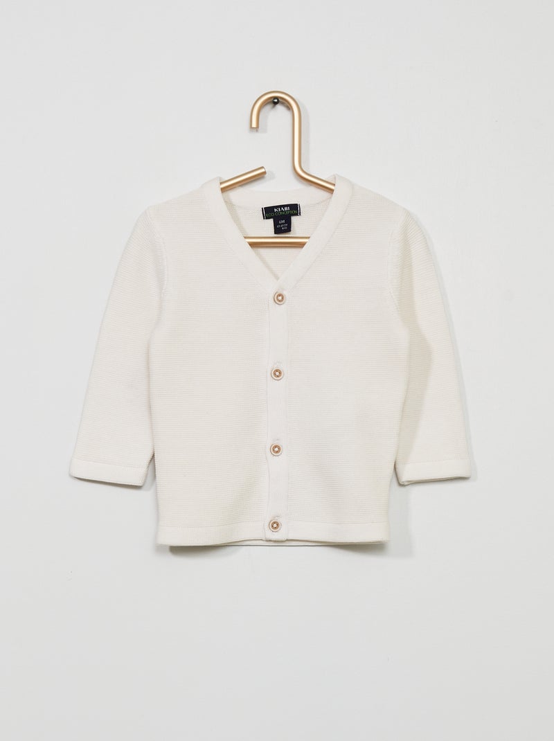 Gilet en maille fine blanc - Kiabi