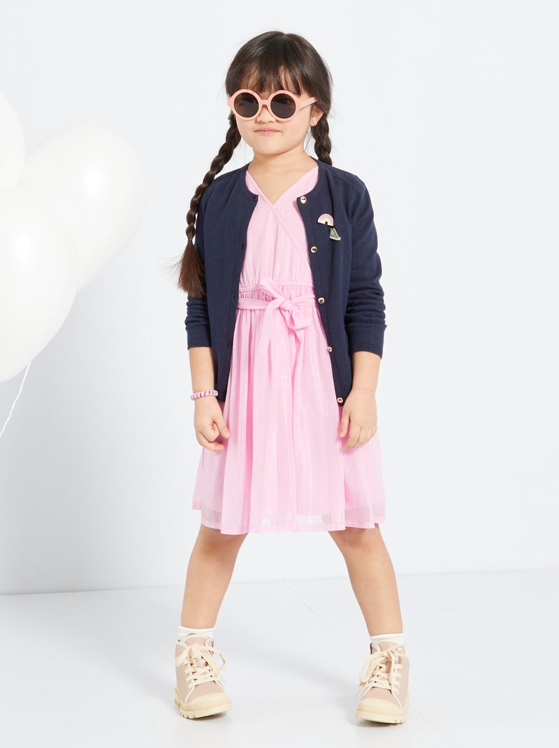 Gilet en maille fine bleu marine - Kiabi