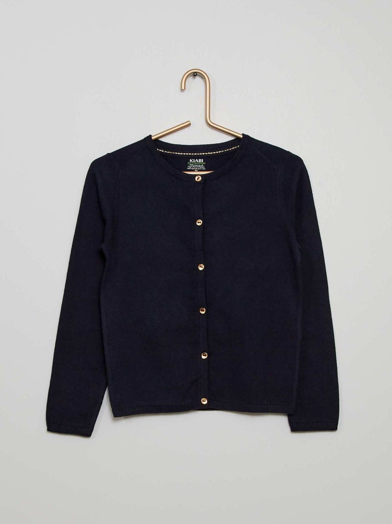 Gilet en maille fine bleu marine - Kiabi