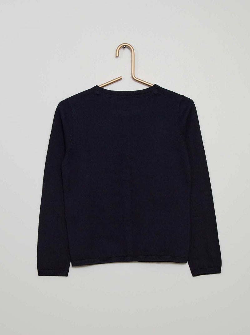 Gilet en maille fine bleu marine - Kiabi