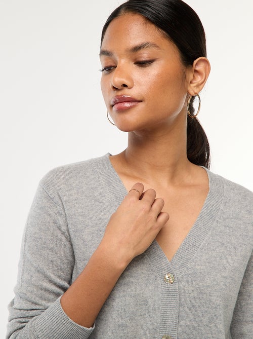 Gilet en maille fine col en V - Kiabi