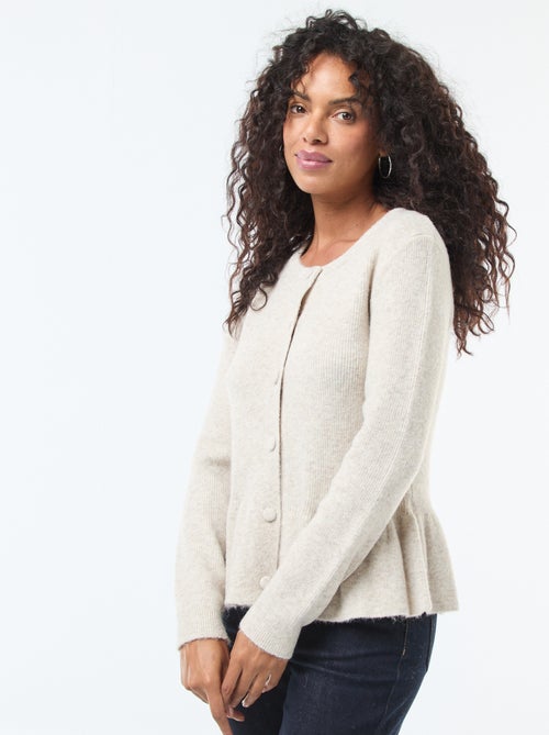 Gilet en maille fine jauge à base volantée - Kiabi